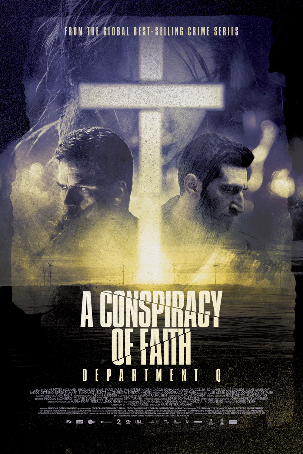 Movie poster for A Conspiracy of Faith, two men and a cross