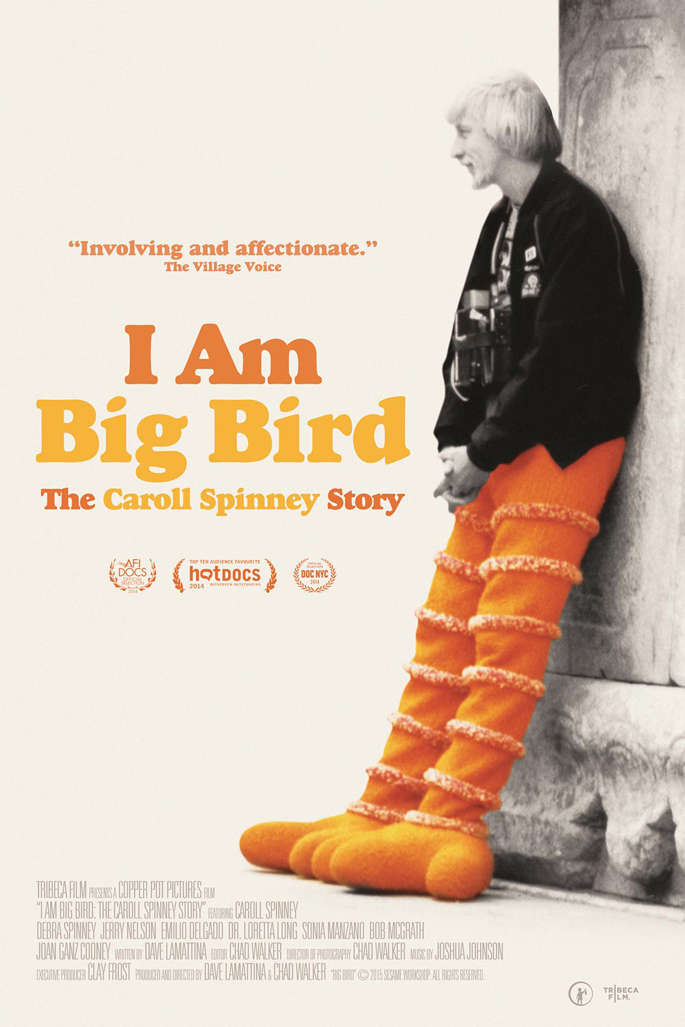 Movie poster for I Am Big Bird, Caroll Spinney in Big Bird pants