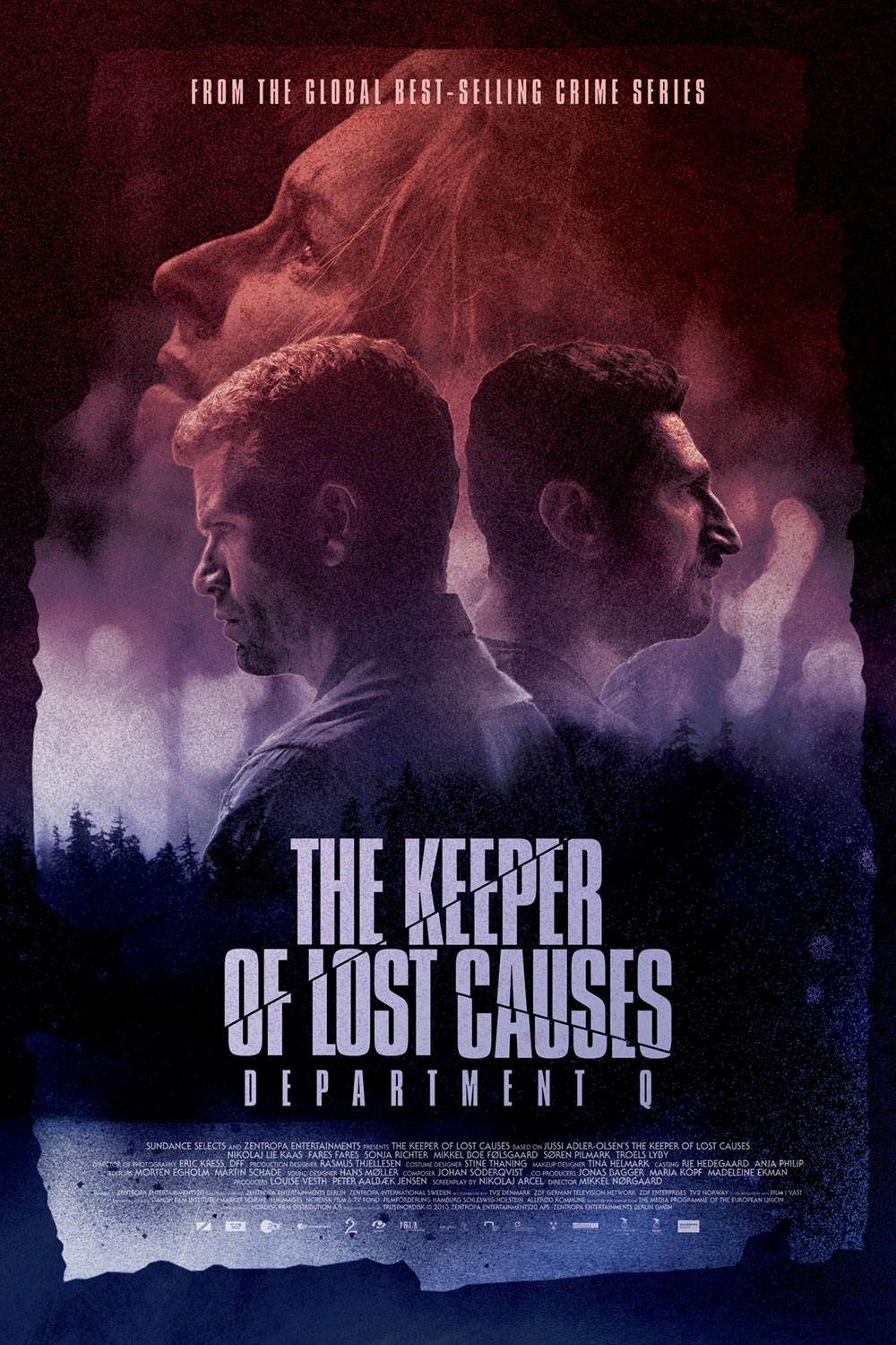 Movie poster for The Keeper Of Lost Causes, two men standing back to back