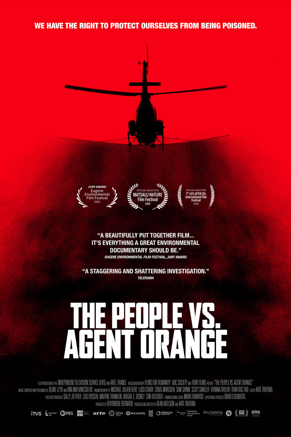 Movie poster for The People vs. Agent Orange, helicopter