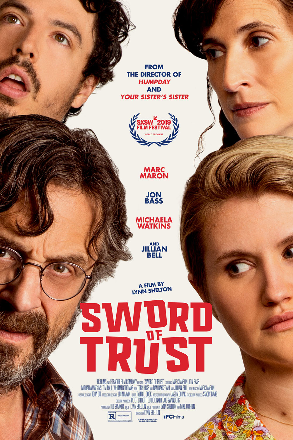 Movie poster for Sword of Trust, four characters