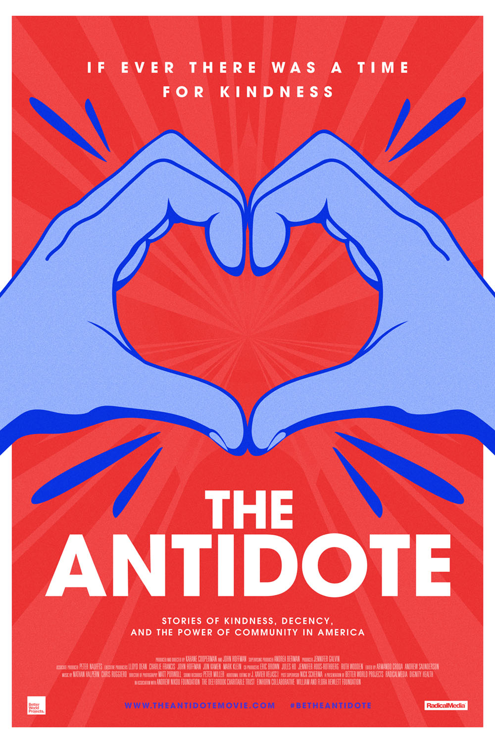 Movie poster for The Antidote, two hands making a heart