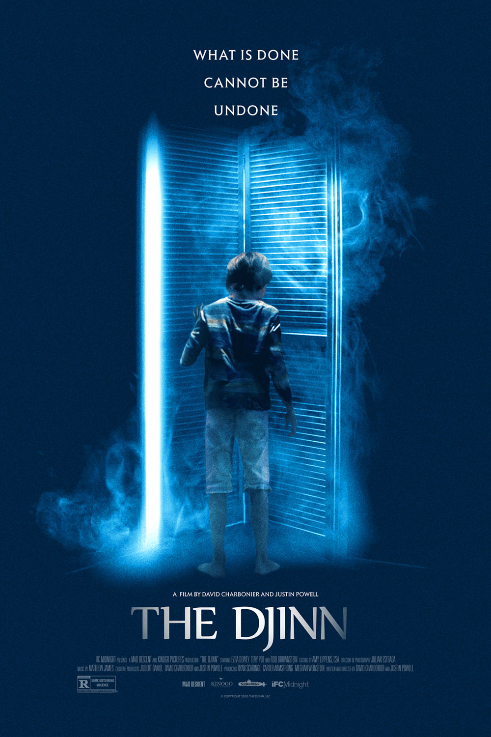 Movie poster for The Djinn, boy at closet door