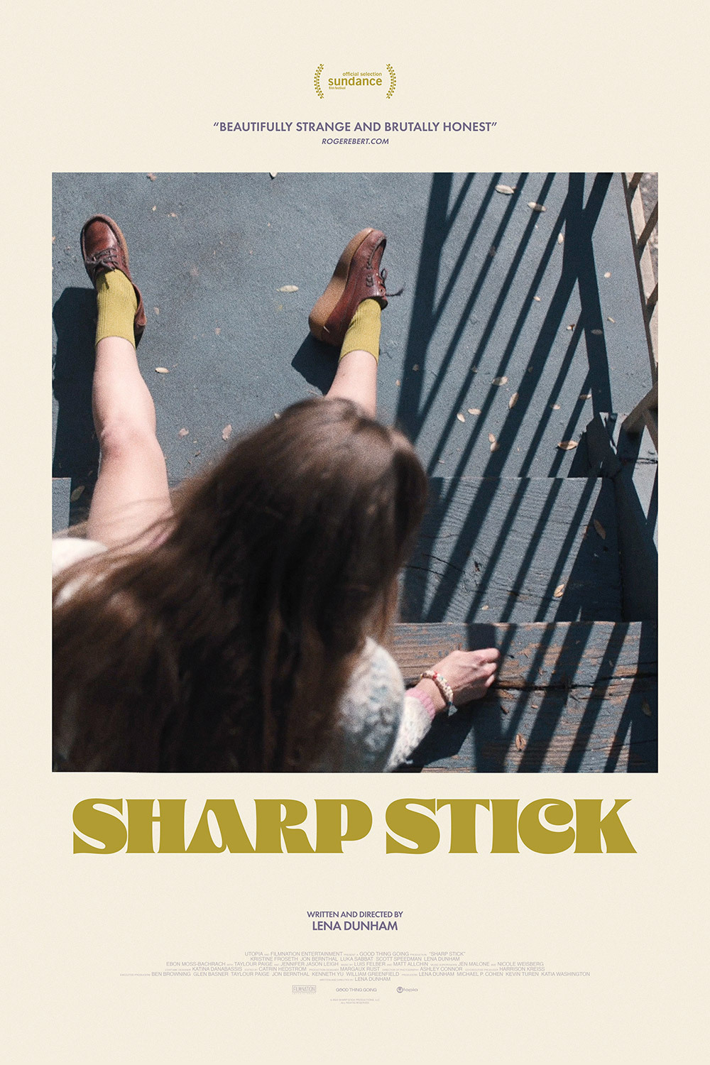 Movie poster for Sharp Stick, woman siting on stairs