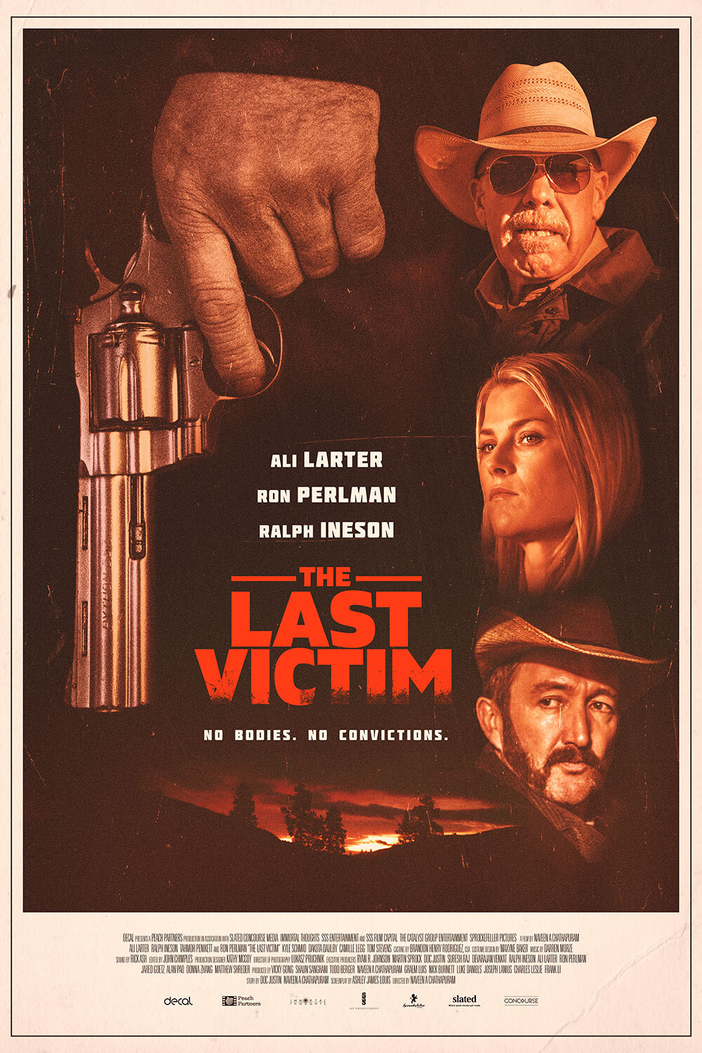 Movie poster for The Last Victim, collage of characters and revolver