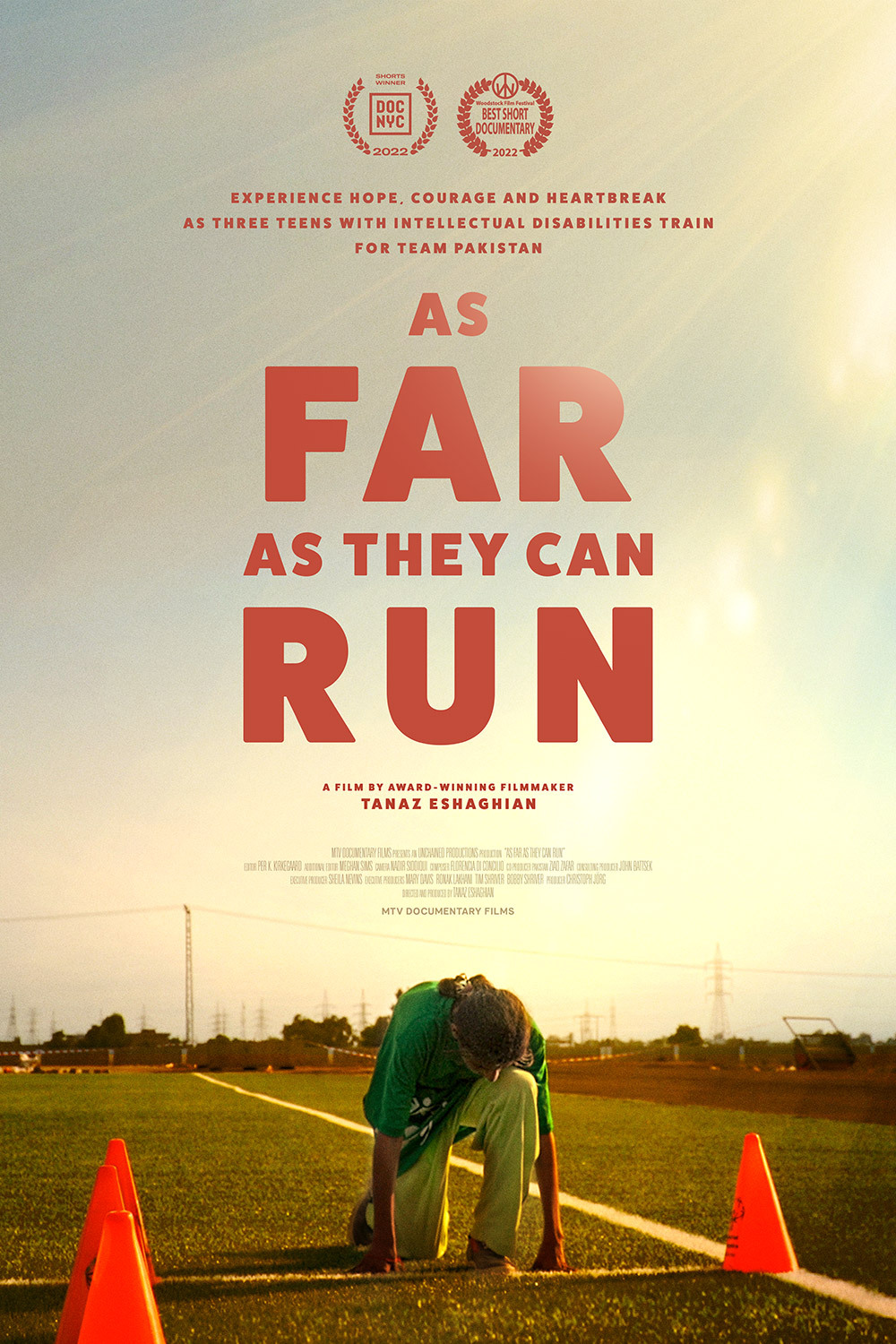 Movie poster for As Far as They Can Run, young adult in starting running position