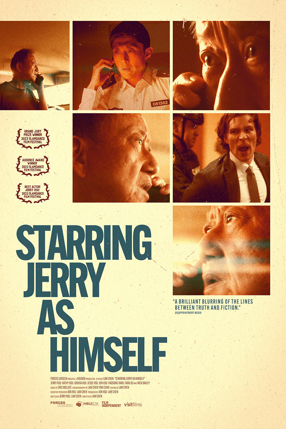 Movie poster for Starring Jerry as Himself, images of man on the phone