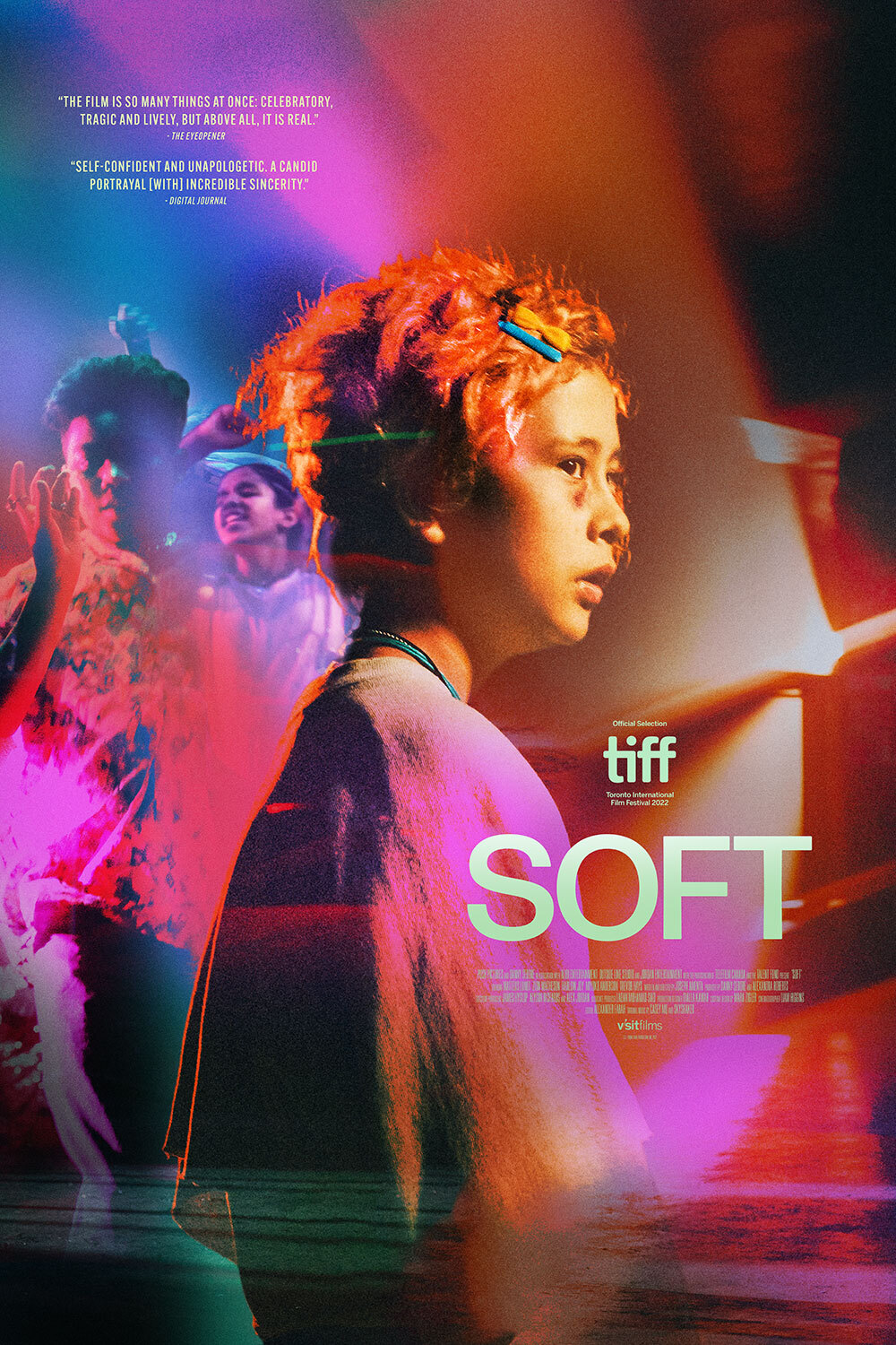Movie poster for Soft, woman in colorful light