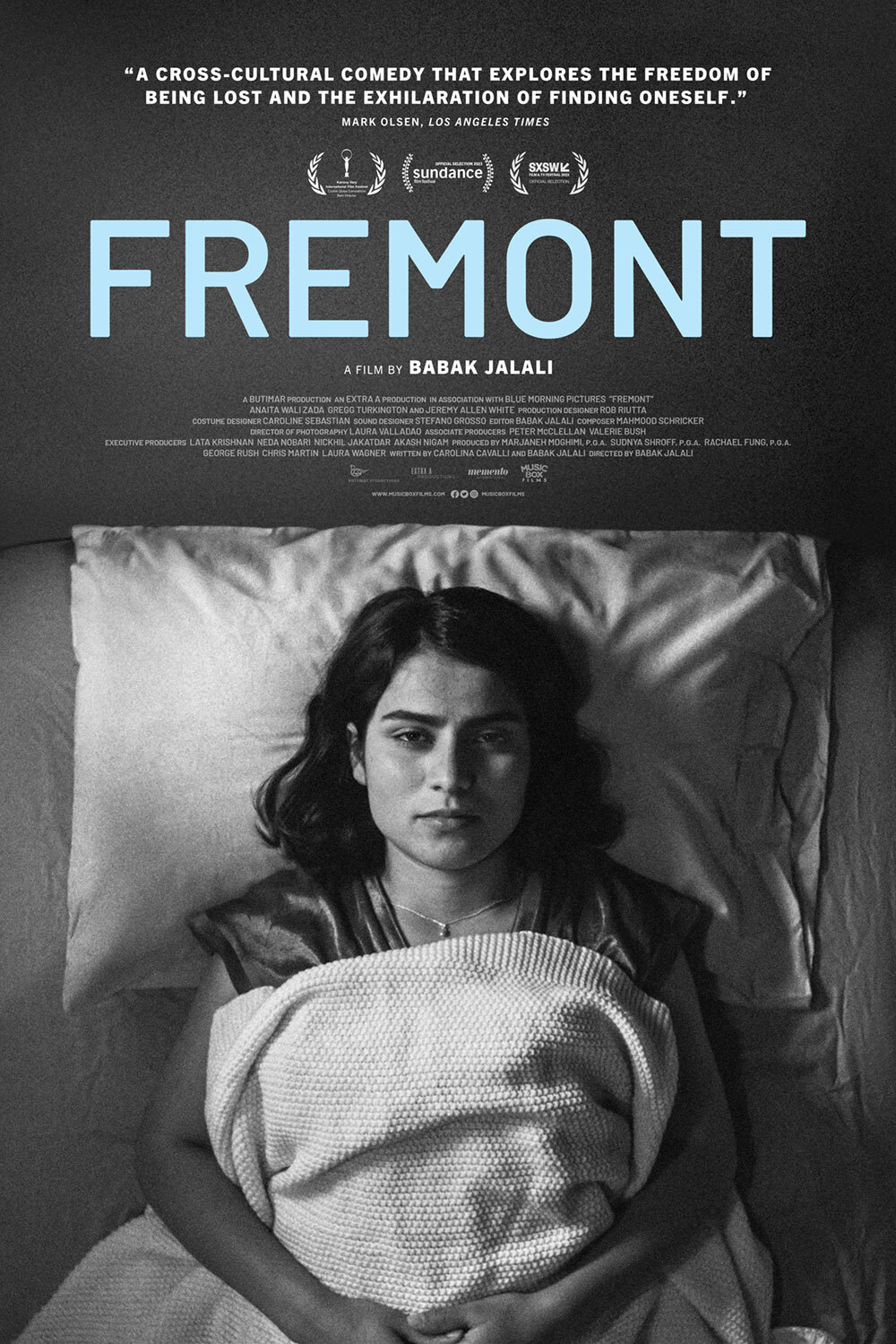 Movie poster for Fremont, woman laying in bed